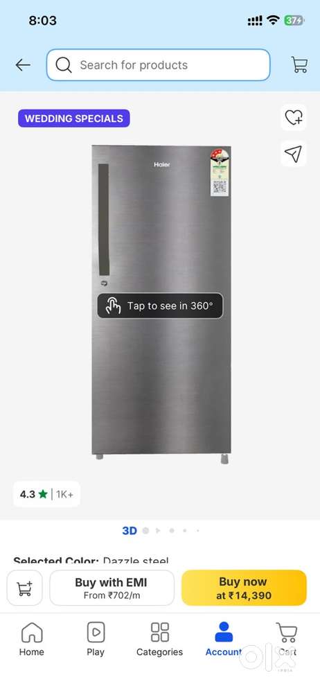 Haier 190L direct cool Single Door Refridgerator