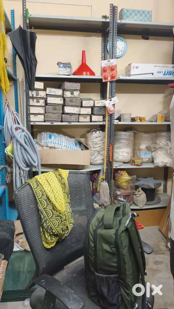 Grinder air-cooler and electrical items pipes lights metal racks