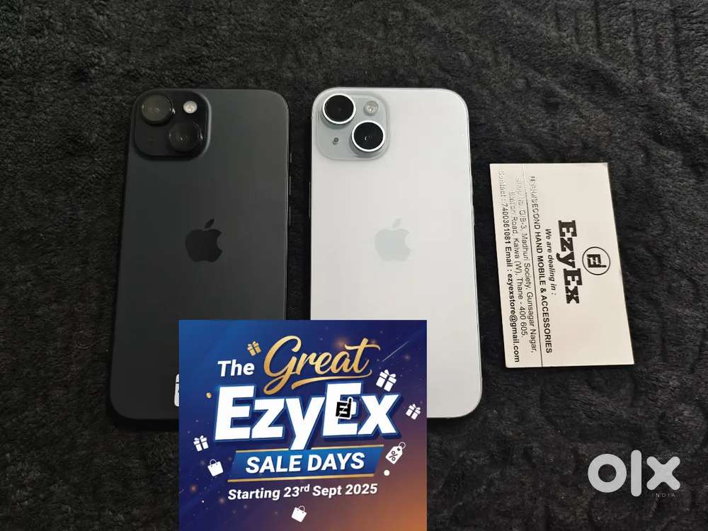 EZYEX SALE - IPhone 15 5G 128 GB Blue & Black Colour Available!