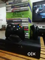 Xbox 360e console with 2 controller, kinect and 20 games