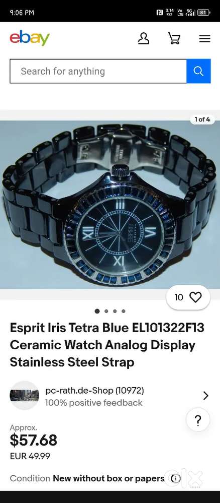 EL101322f13 ceramic watch Analog display stainless steel strap