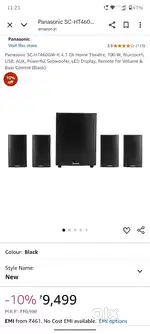 Panasonic home theater SC-HT 550GW-150 watt
