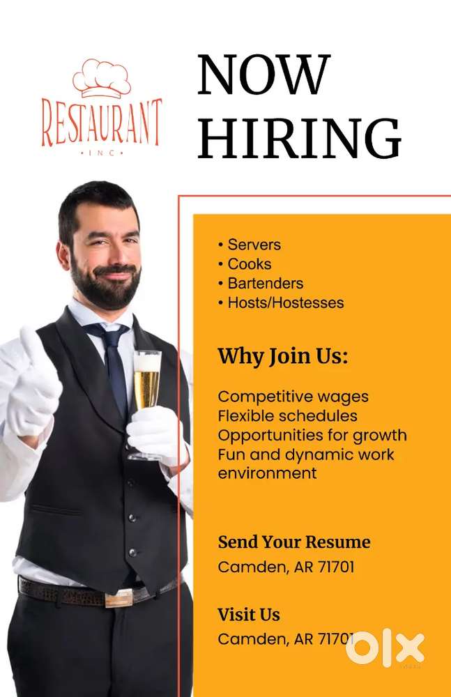 Need 4,waiter service man