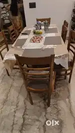 Mirror dining set with chairs