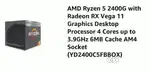 AMD Ryzen 5 2400G RX Vega 11 Graphics Desktop Processor AM4 Socket