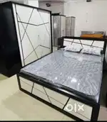 Bed full luxry with wordrobe+dressing+combo mattress with pillow