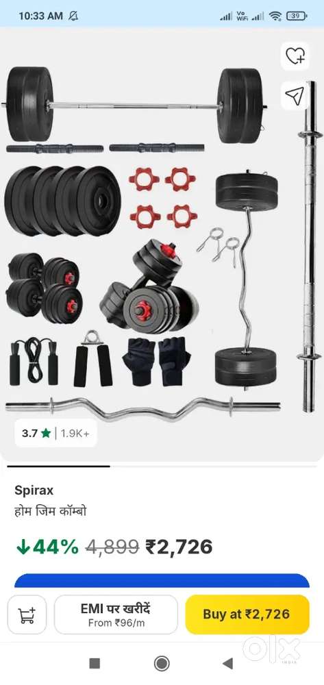 50kg weight and accessories only 20 days old I join gym