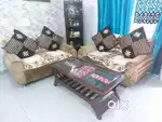 Teak Wood Sofa Set with Center Table