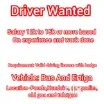 Driver Wanted for bus and taxi in goa