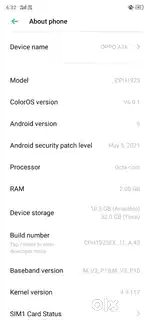 Oppo A1k 4g