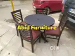 Unique design assam teak wood dining table 4 chairs 5 years warranty