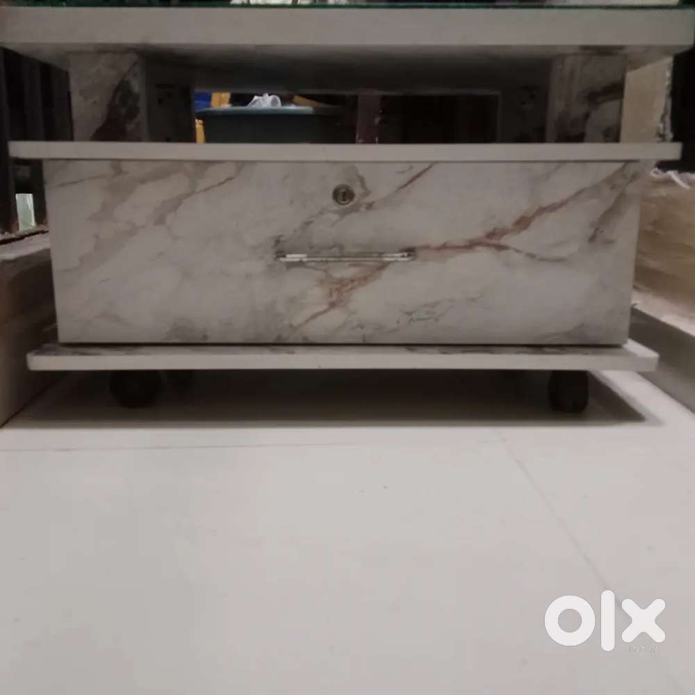 Tea table white colour with drawers