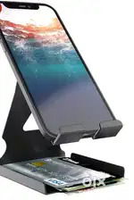Elv Universal Mobile Phone Tabletop Stand Holder, inbuilt cable