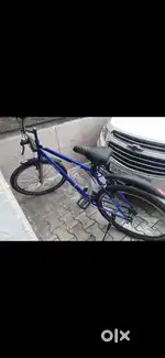 Brand new bicycle of blue color