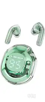 Brand new working condition earbuds in pista green colour