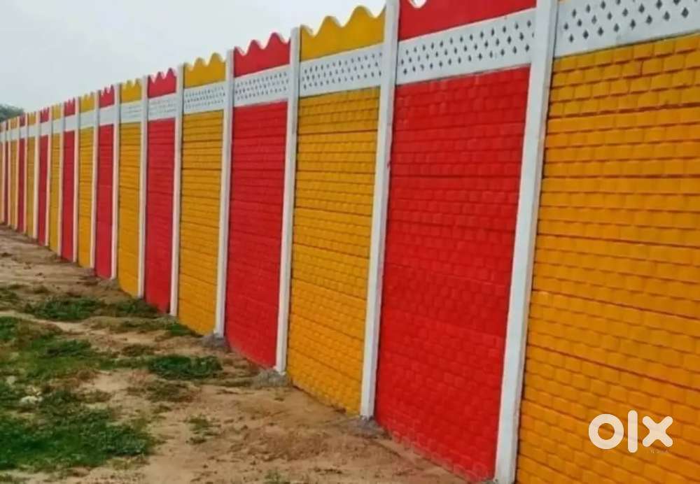 Precast compound wall + boundary wall , 80/square fit , with material