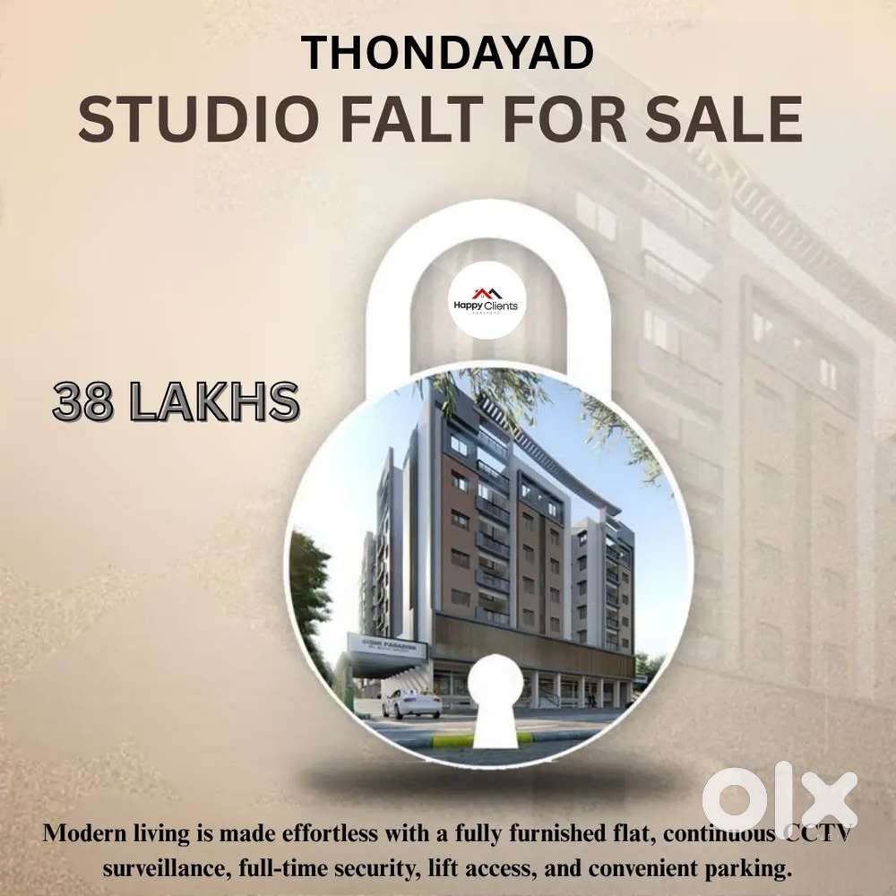 THONDAYAD STUDIO FLAT FOR SALE:38 LAKHS