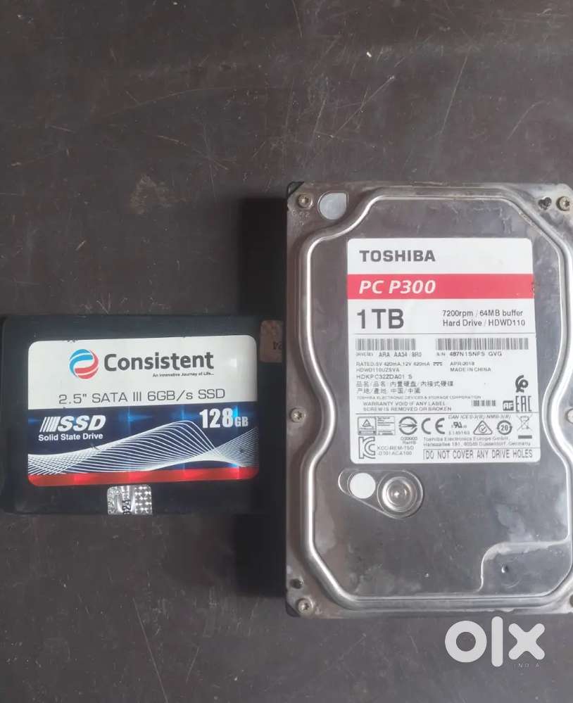 2 Hard drives & 1 SSD,