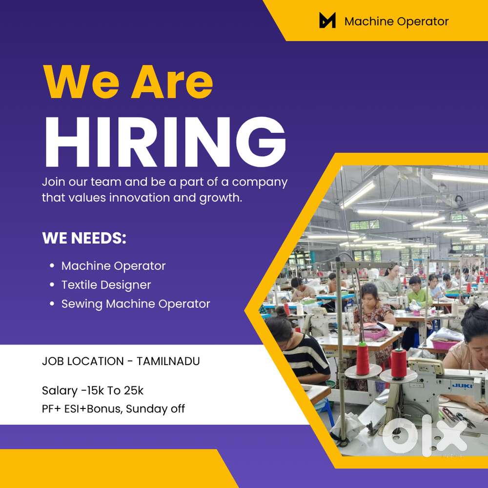 Sewing machine operators