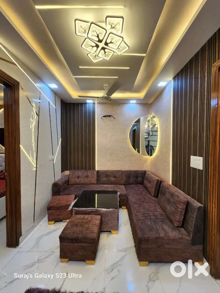550 sq feet new builder flat near by metro station loan available