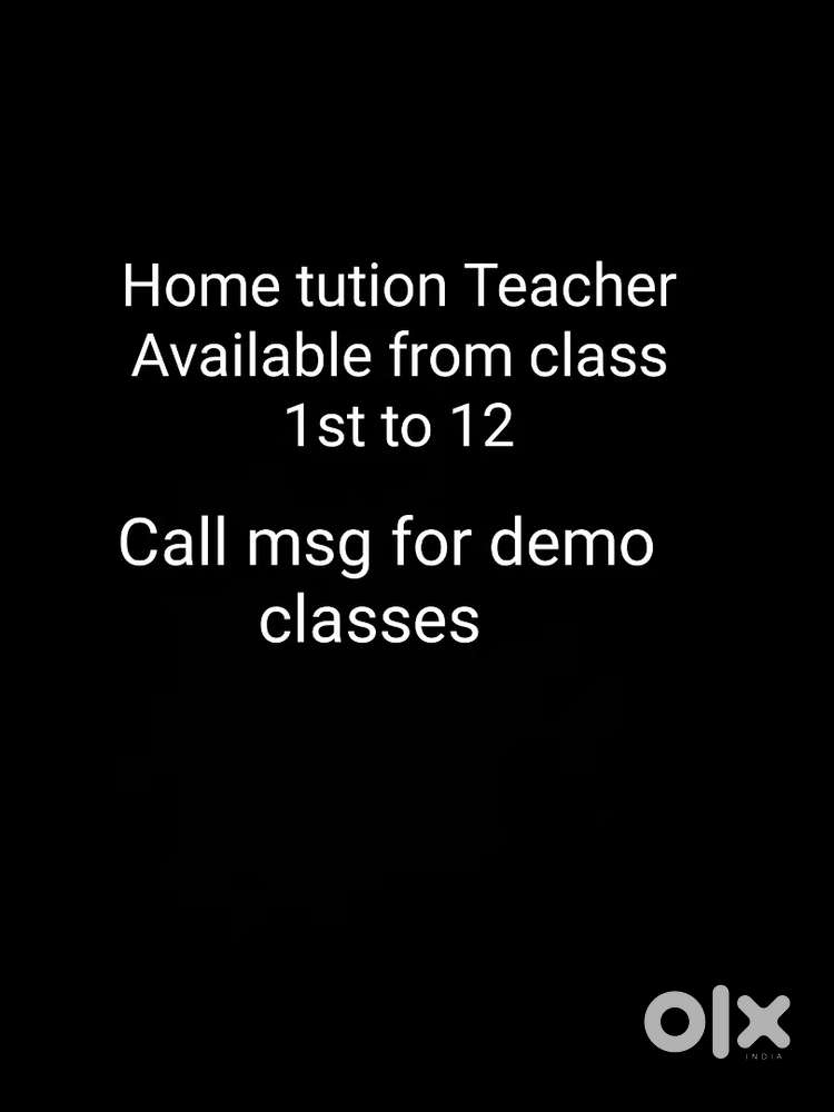 Home tution/Tutor  Available for class 1st to 12th All subject