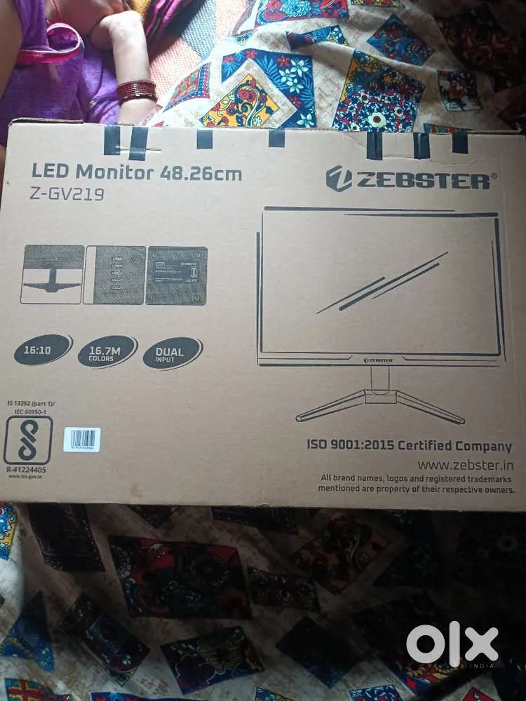 Zebster led monitor z-gv219 and ZEBRONICS cpu and mouse, keyboard