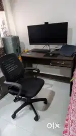Computer with table and chair