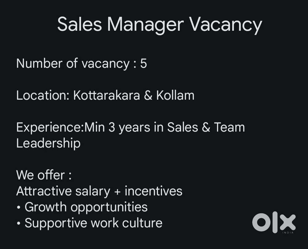 മൊബൈൽ ഷോപ്പിൽ ഇന്ന് എക്സ്പീരിയൻസ് ഉള്ള ആളെ ആവശ്യമുണ്ട്