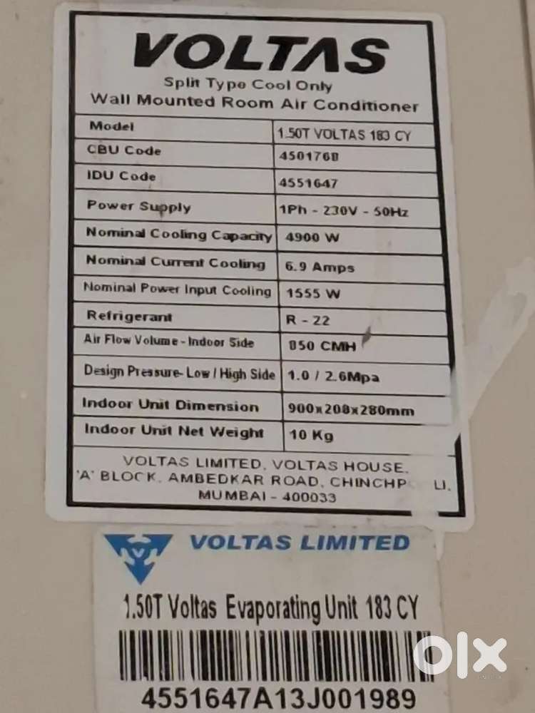 Voltas 1.5 Ton AC working