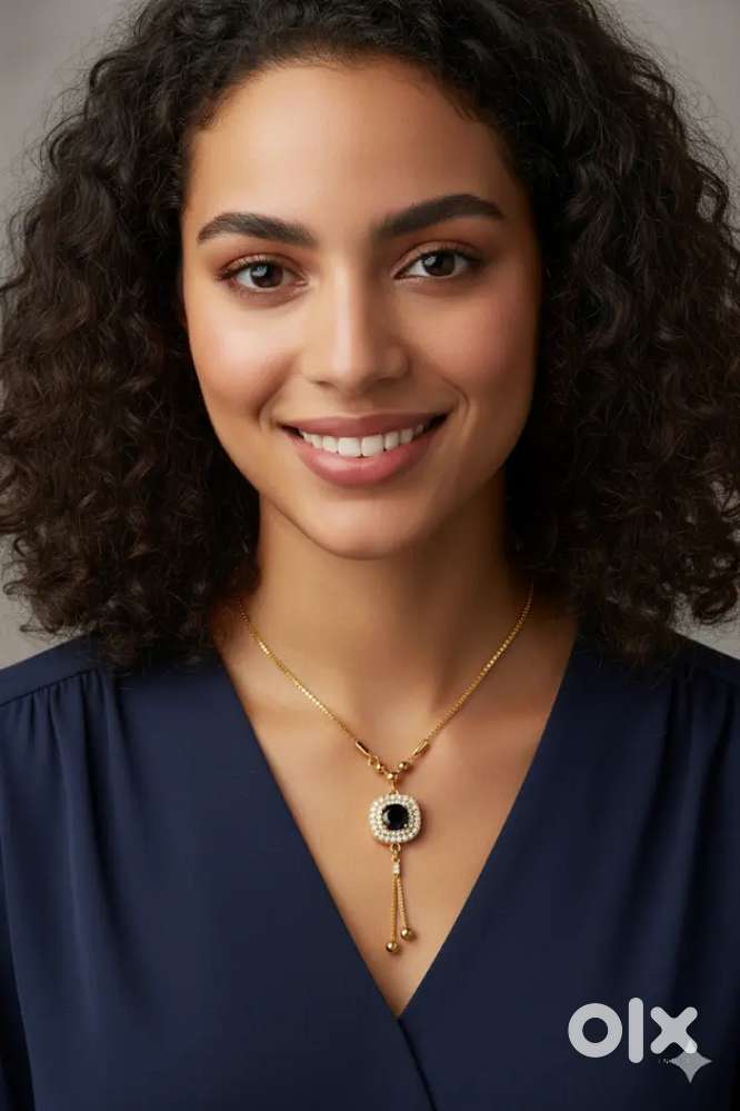 Women's black onyx & crystal pendant necklace - new product