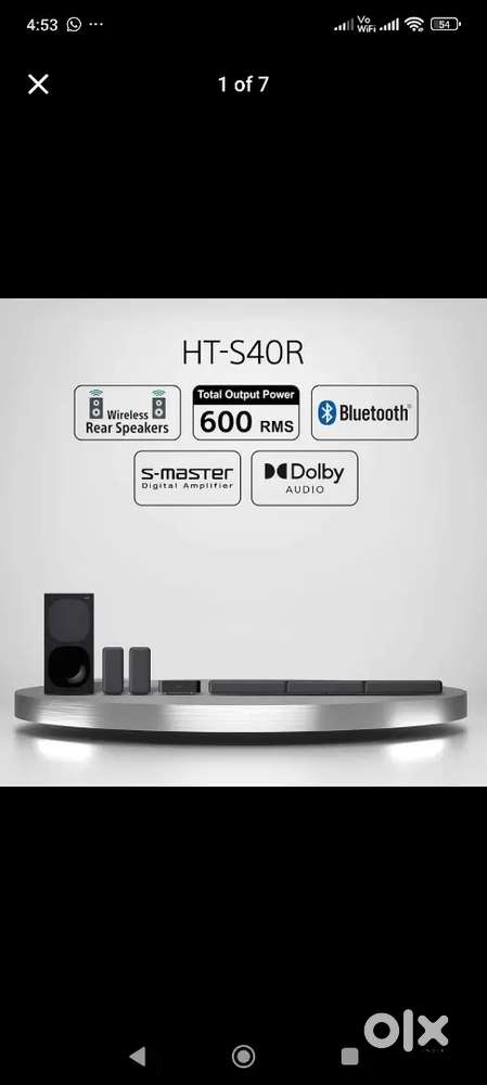 SONY HT-S40R 600W Bluetooth Soundbar with Remote (Dolby Digital, 5.1)