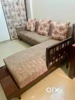 L-Shaped Sofa with two stools