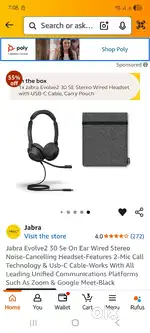 Jabra Evolve2 30 Se On Ear Wired Stereo Noise-Cancelling Headset