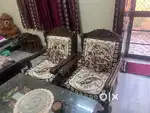 5 Seater Sangwan Wood Sofa with Sangwan glass centre table
