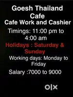 Cafe works and cashier