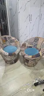 Blue sofa chair set