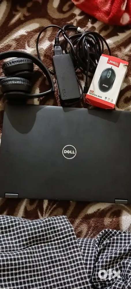 New laptop dell company bag charge headphone everything available