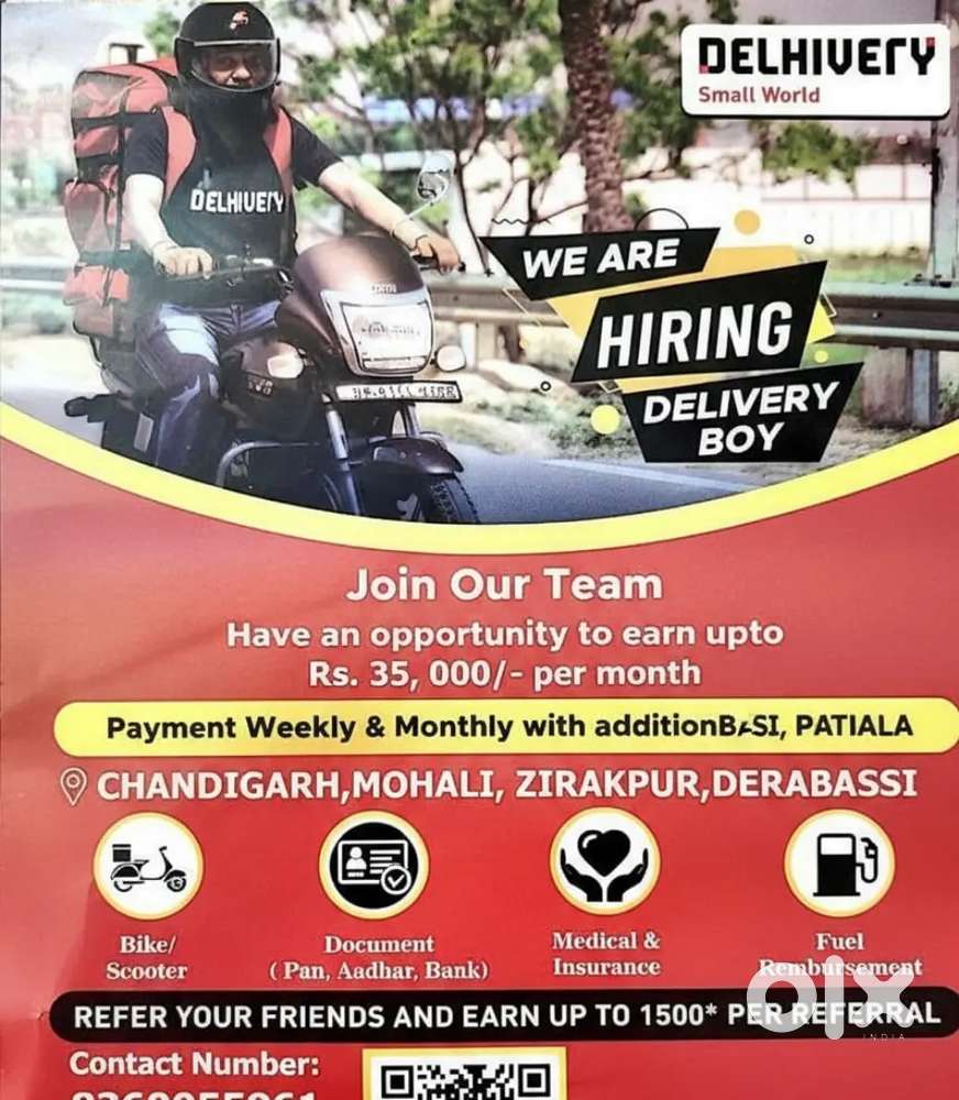 Delivery job jis main parcel delivery karney ha