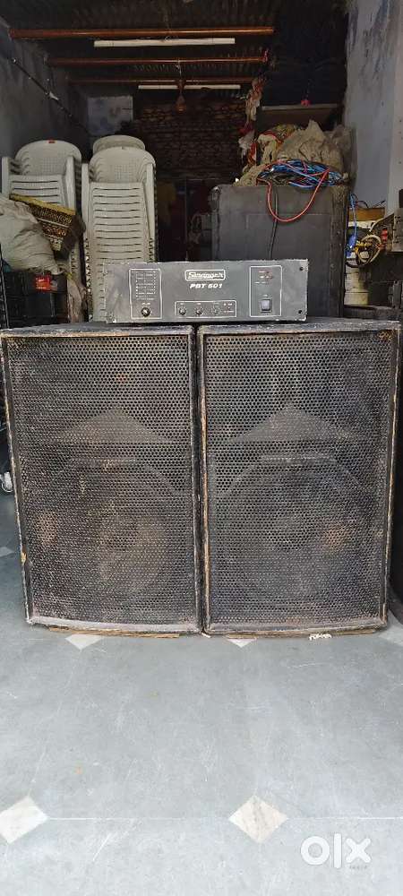 350 watt speaker with box and amplifier