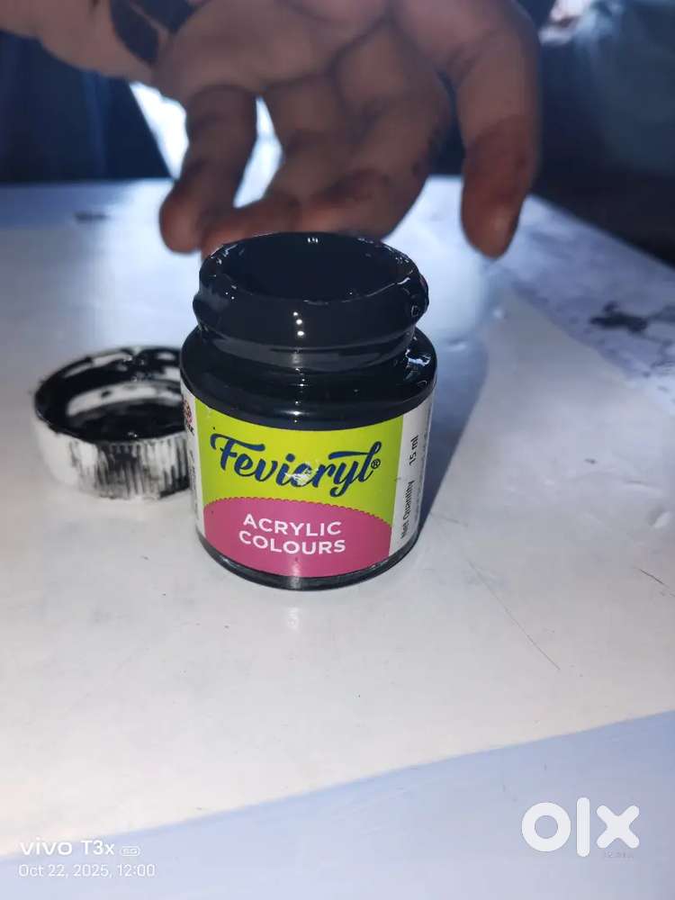 It is a paint black colour paint used for designing painting wall etc.