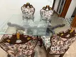 6 seater dining table with 4 chairs .