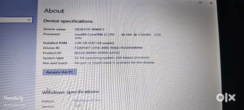 Lenovo i3 Processor 2gb ram 500gn Harddisk