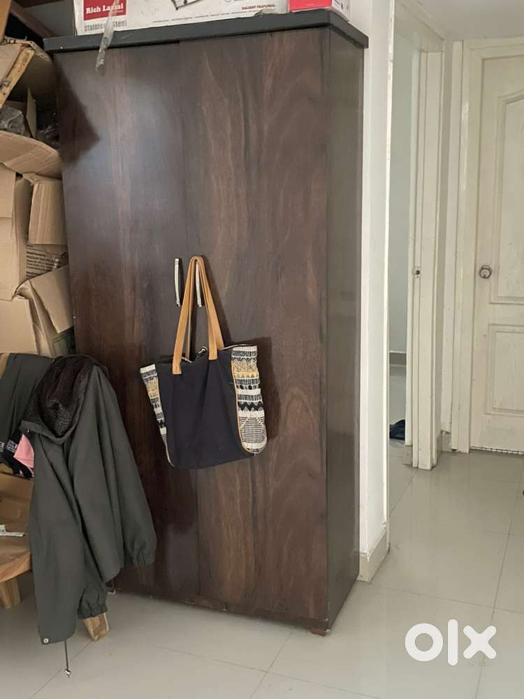 Double door wardrobe and sofa cum bed for sale