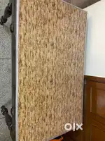 Wooden Table with 2 Drawers + 4 Cushioned Chair Set – Good Condition