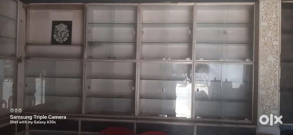 Sliding glass furniture for shop