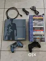 PS4 Uncharted Special Edition With 22 Popular Game Disks And 2 Remotes