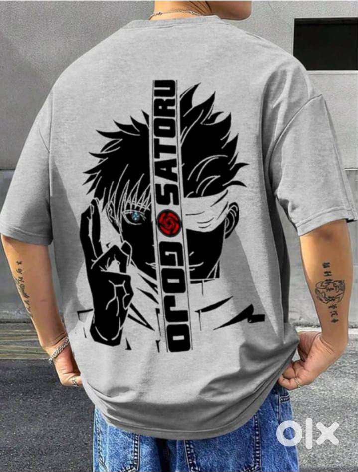 Men Printed Round Neck Cotton Blend Grey T-Shirt New