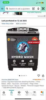 Ionstar 7kg semi automatic washing machine