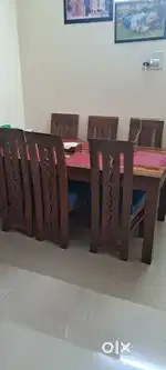 Sheesham diening table with 6 pure sheesum chair