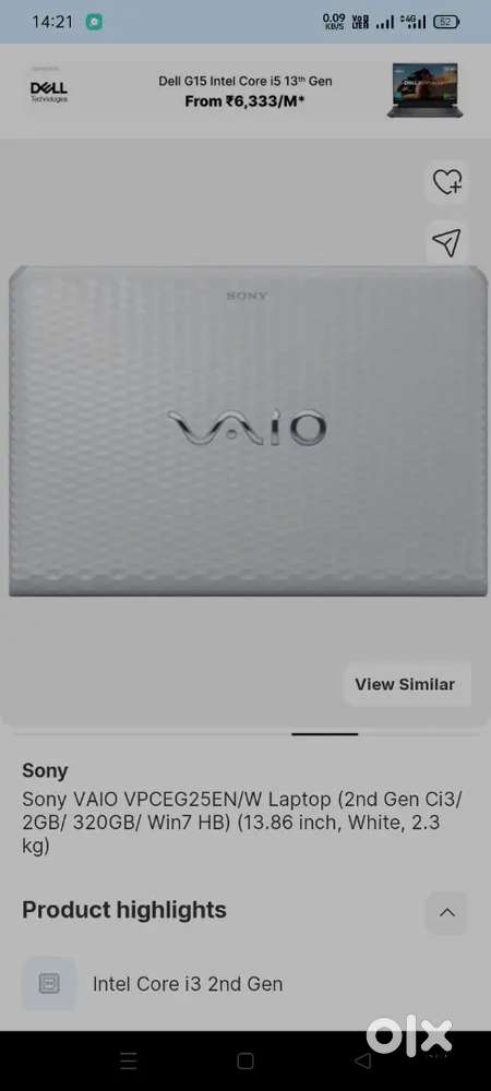 Sony vaio laptop